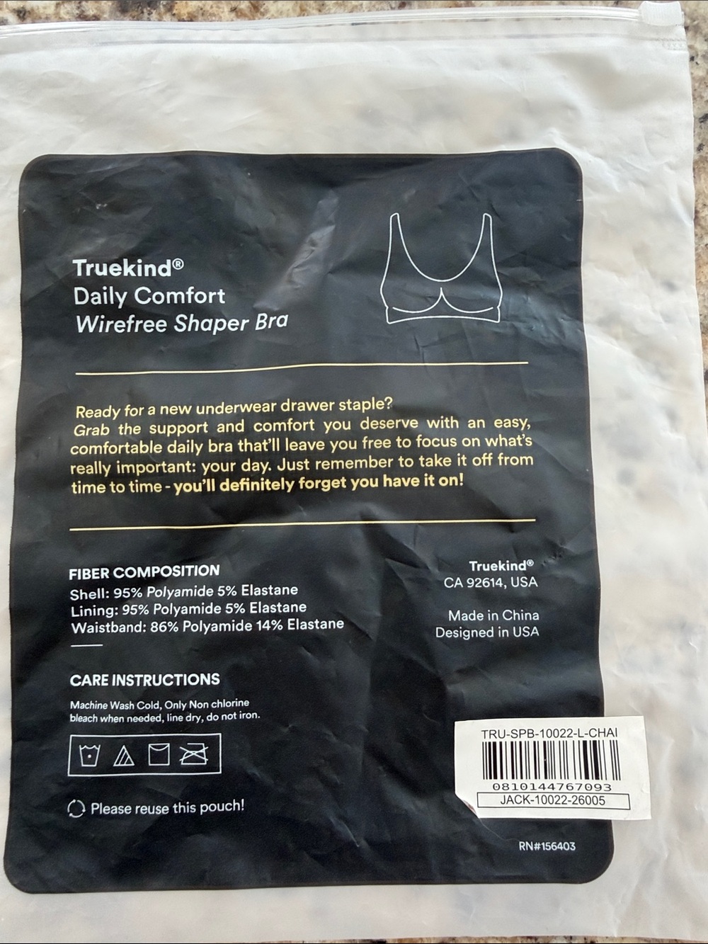 Daily Comfort Wirefree Shaper Bra - Black